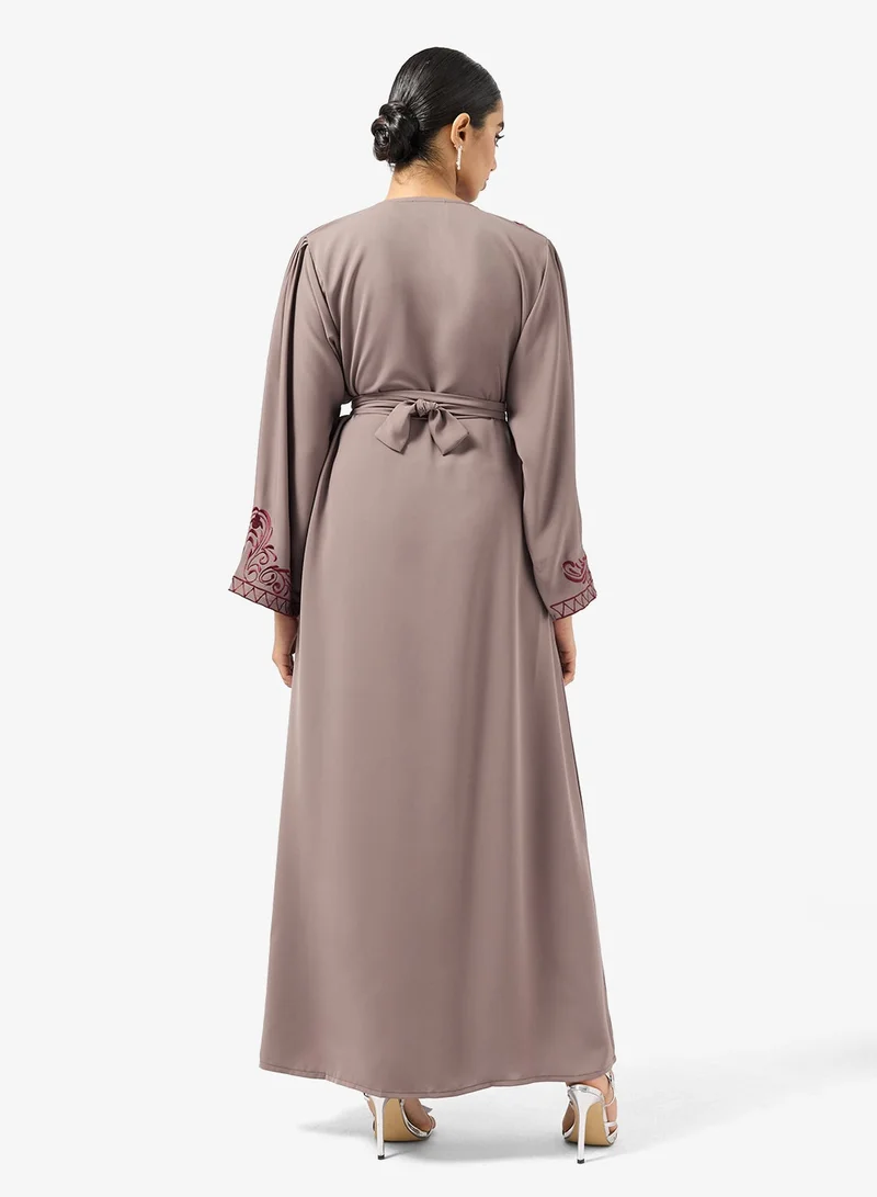 hayas closet  Embroidered Belted Jalabiya for Women | Best Price UAE